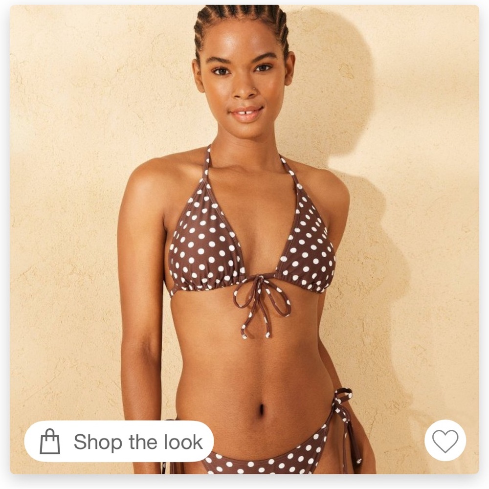 Brown Polka Dot Bikini Set